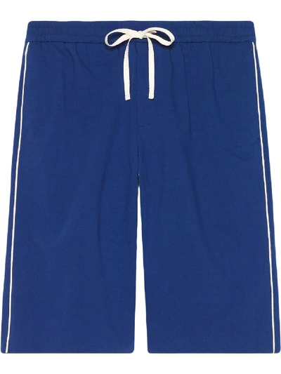 Gucci Logo-print Knee-length Shorts In Blue