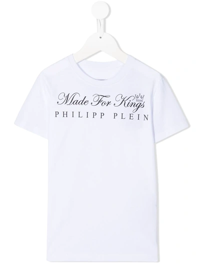 Philipp Plein Junior Kids' Branded T-shirt In White