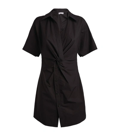 Alexander Wang Twist-detail Mini Shirt Dress In Black