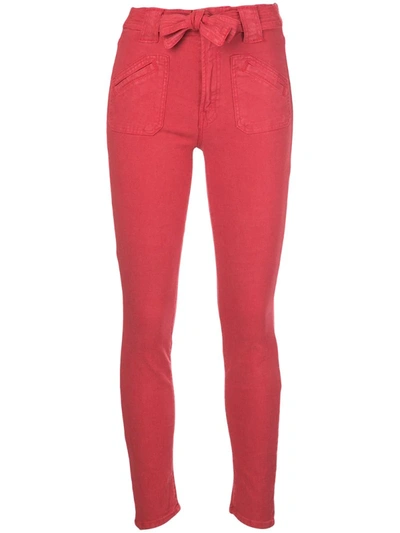 Mother Women's The Tie Patch Looker Skinny Jeans In Red