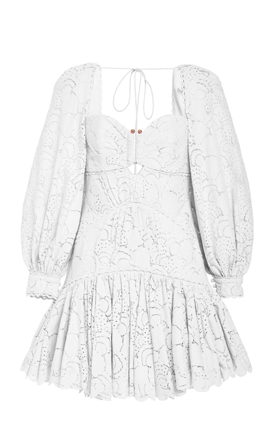 Acler Albion Cotton Mini Dress In White