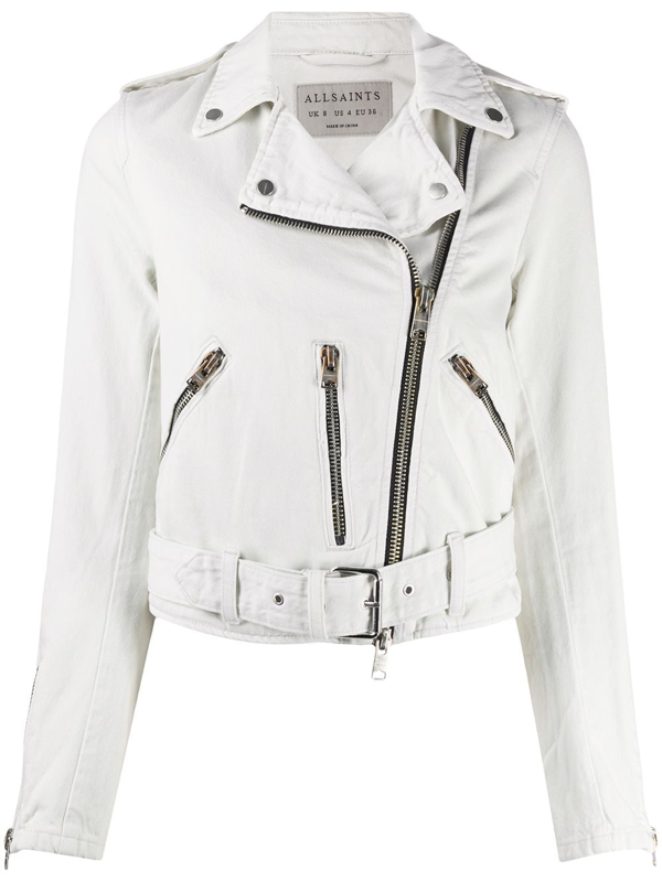 Allsaints Bikerjacke Mit Reissverschlussen In Stone White Modesens