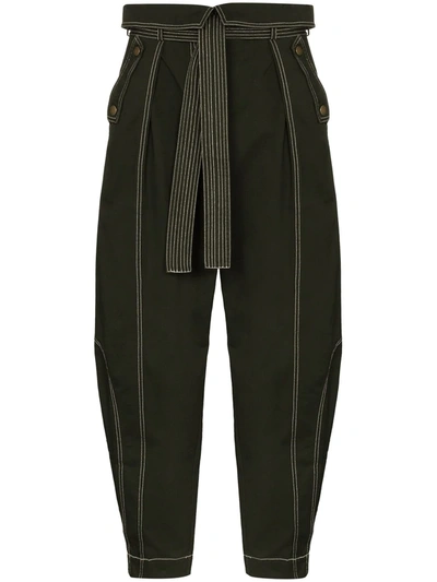 Ulla Johnson Green Rowen Tie Waist Trousers