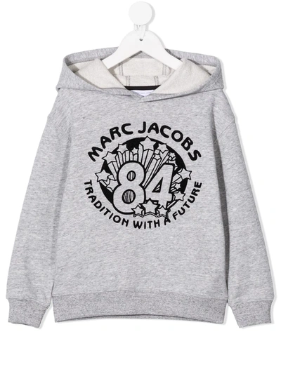 Marc Jacobs Kids' Branded Hoodie In Grey