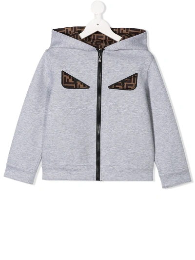 Fendi Kids Monster Eyes Print Sweatshirt In Grigio