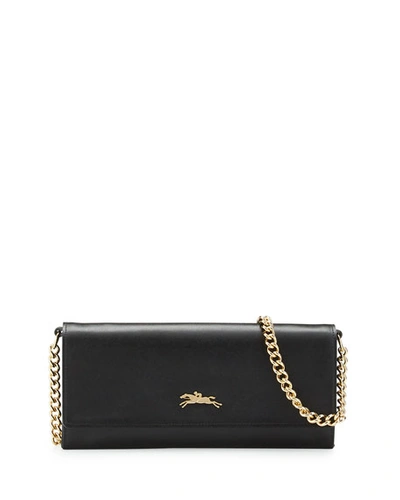 Longchamp Honor&eacute; 404 Leather Chain Wallet In Black