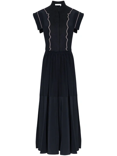 Chloé Black Cap Sleeve Midi Dress