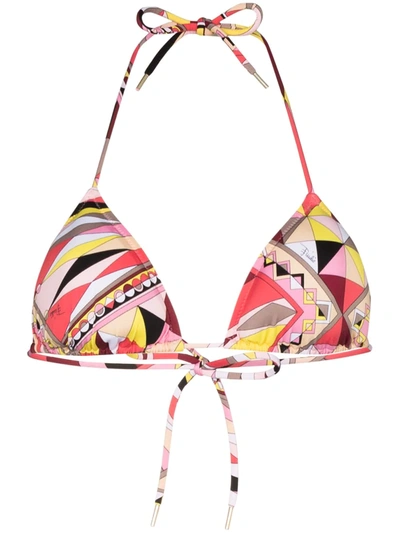 Emilio Pucci Kaleido Printed Bikini Top In Pink