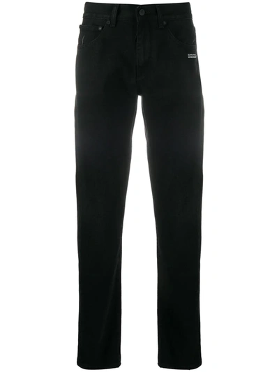 Off-white Diagonal Stripe Slim-fit Jeans In Black