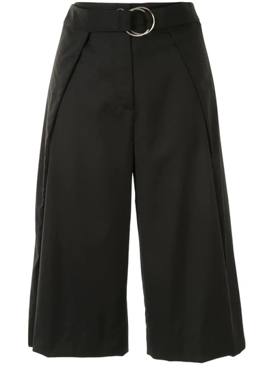 Eudon Choi Belted Cropped Trousers In Black