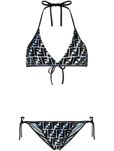 Fendi X Joshua Vides Ff Print Bikini Set In Blue