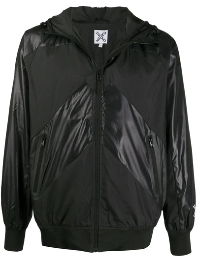 Kenzo Contrast Panel Hooded Jacket In Black