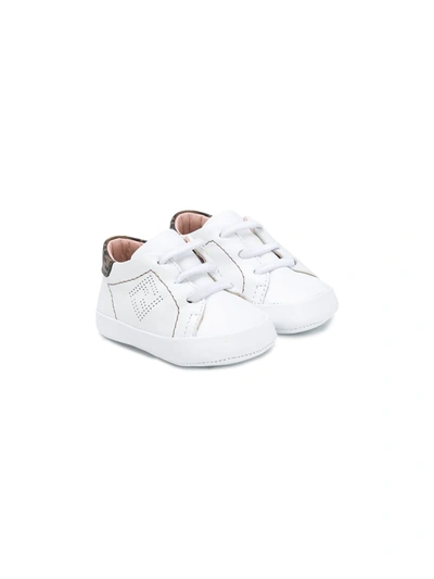 Fendi Babies' Ff Motif Pre-walkers In White