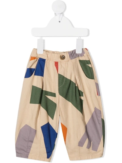 Bobo Choses Ivory Pants With Colorful Prints For Baby Boy