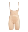 Spanx Oncore Open Bust Mid-thigh Bodysuit In Soft Nude