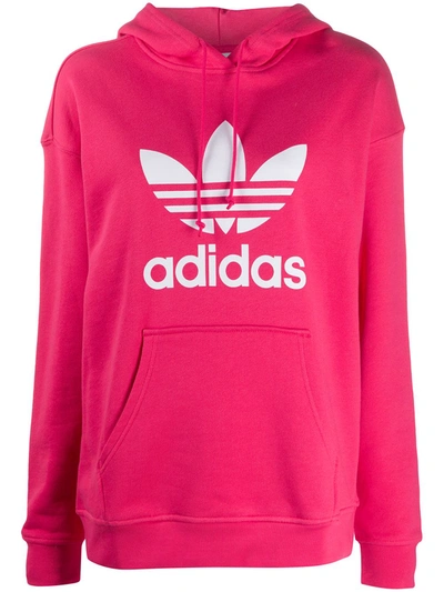 Adidas Originals Adidas Women's Originals Heritage Trefoil Logo Hoodie In Pink