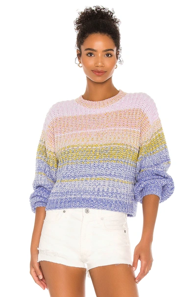525 America Mixed Marl Pullover Sweater In Bright Orchid Multi