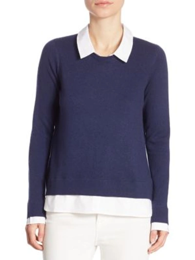 Joie Rika Layered Effect Sweater In Dark Navy Porcelain | ModeSens