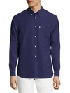 Wesc Oden Soft Oxford Button-down Shirt In Navy Blazer
