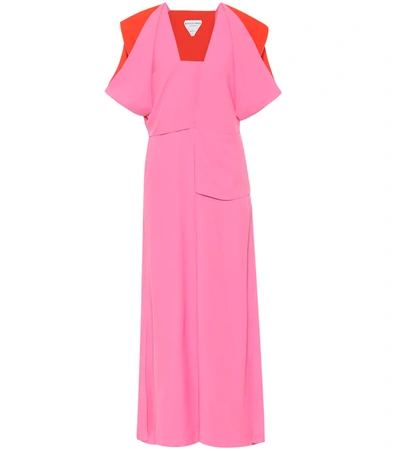 Bottega Veneta Cut-out Details V-neck Midi Dress In Bubblegum Poppy
