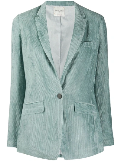 Forte Forte Corduroy Single Breasted Blazer In Blue