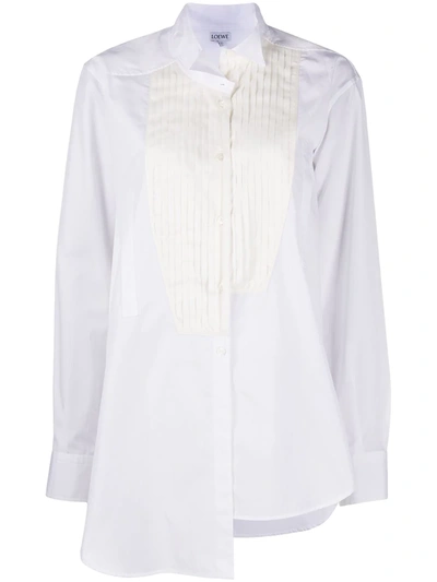 Loewe Pleated Bib Detail Shirt In White