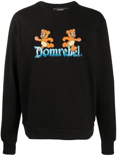 Domrebel Graphic Print Sweatshirt In Black