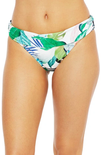 La Blanca In The Moment Shirred Band Hipster Bikini Bottoms In White Mlt