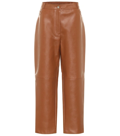 Stella Mccartney Vegetarian Leather Straight-leg Pants In Brown