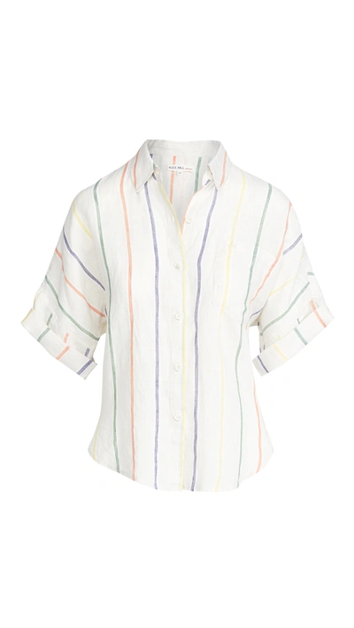 Alex Mill Charlie Shirt In Multi Stripe Linen