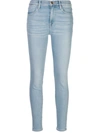 Frame Ali High Rise Cigarette Slit Rivet Jeans In Melville