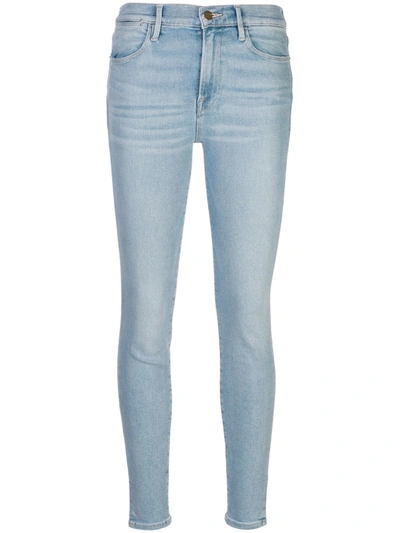 Frame Ali High Rise Cigarette Slit Rivet Jeans In Republic R