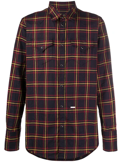 Dsquared2 Checked Shirt In Dark Brown
