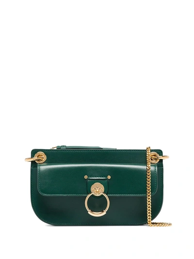 Chloé Mini Tess Leather Crossbody Bag In Green