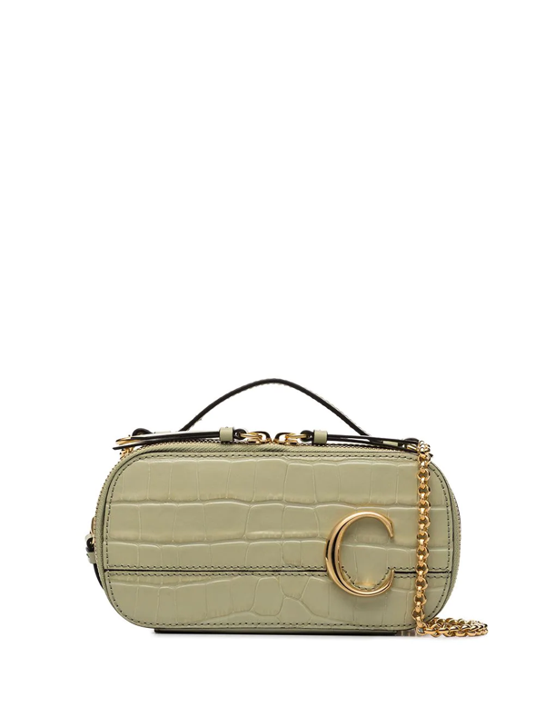 Download Chloé Green C Mini Vanity Mock Croc Leather Bag In ...