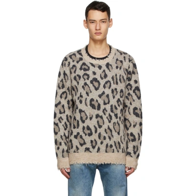 R13 Leopard-print Intarsia-knit Jumper