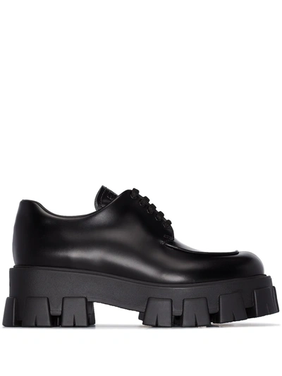 Prada Black Chunky Derby Shoes