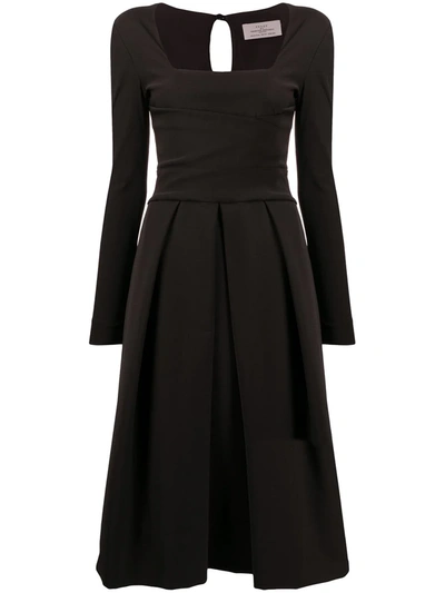 Preen By Thornton Bregazzi Satin Midi Dress In Black