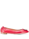 Tory Burch Ballerina Mit Mehrfarbigem Logo In Red