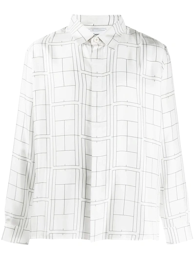 Casablanca Geometric Long-sleeved Shirt In White