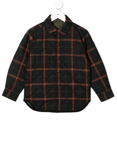 Stella Mccartney Kids' Check Quilted Shirt In Blue