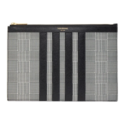 Thom Browne Black & White Small Prince Of Wales Pouch