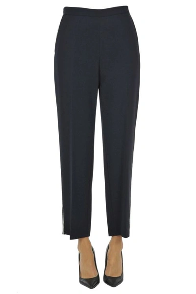 Max Mara Embellished Cady Trousers In Black