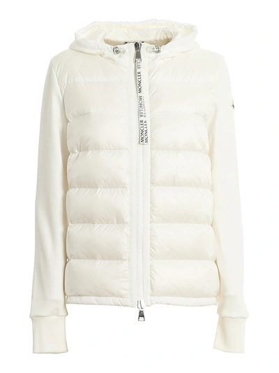 Moncler Padded Panel Hoodie In White