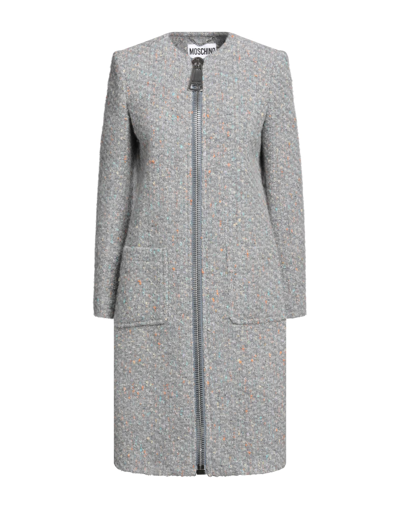 Moschino Boucle Knit Coat In Blue