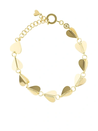 Cadar 18kt Yellow Gold Wings Of Love Medium Heart Bracelet