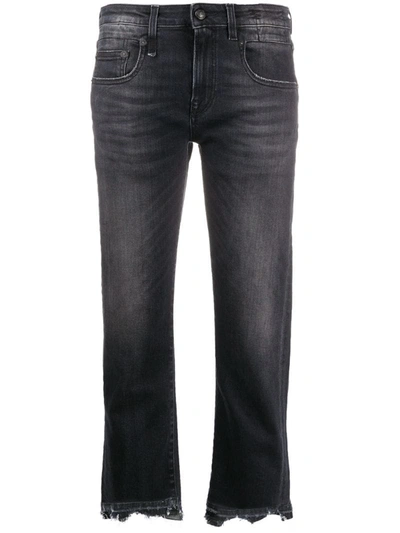 R13 Mid Rise Cropped Jeans In Black