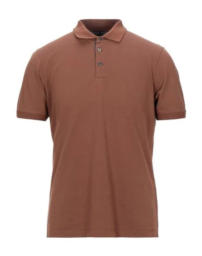 Brunello Cucinelli Polo Shirts In Brown