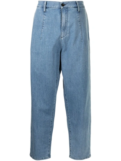 Giorgio Armani Elasticated-waist Denim Trousers In Blue