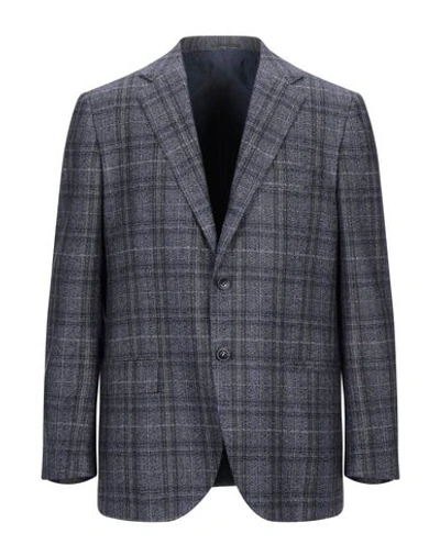 Kiton Suit Jackets In Slate Blue